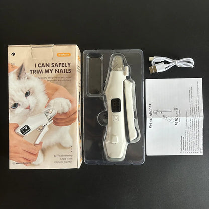 2‑in‑1 Pet Nail Grinder & Clipper, 3‑Speed Digital Display with Dual Lights, Multi‑Function Nail Tool for Dogs & Cats