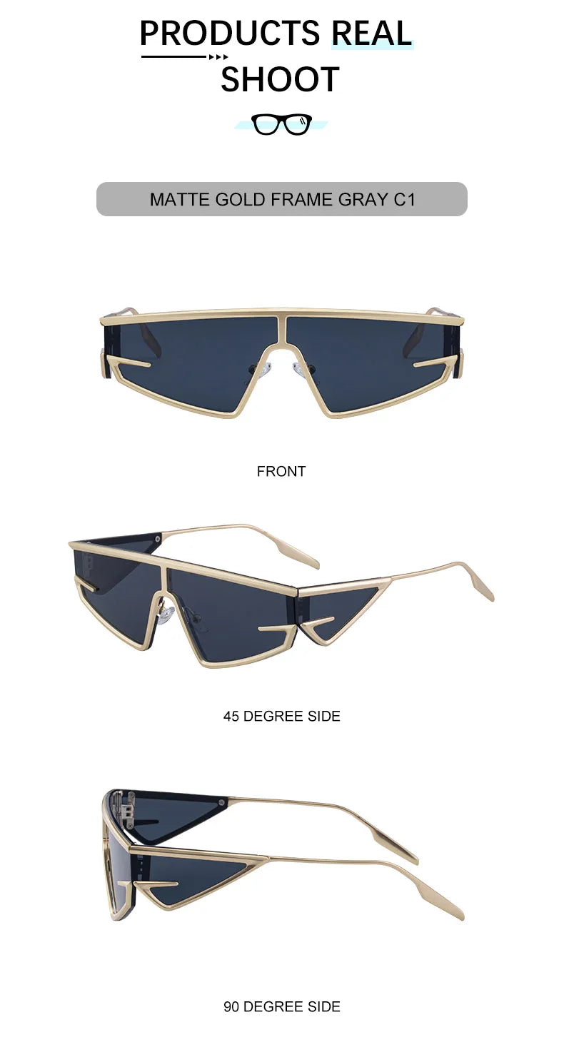 Y2K Punk Shield Irregular Sunglasses Women Luxury Brand Steampunk Cycling UV400 Goggle Eyewear Trendy WindProof Sun Glasses 2026