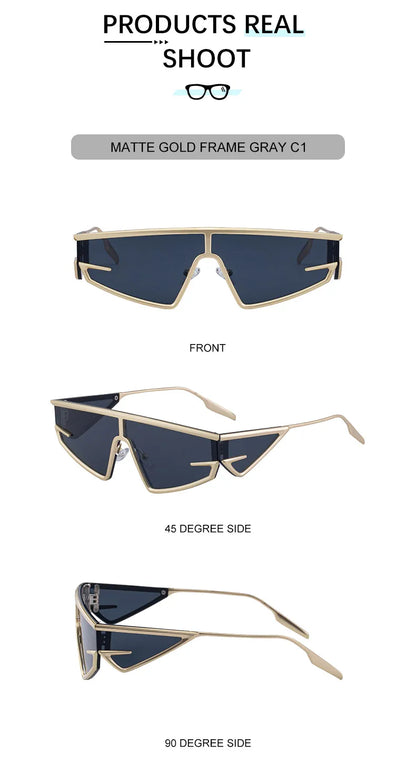 Y2K Punk Shield Irregular Sunglasses Women Luxury Brand Steampunk Cycling UV400 Goggle Eyewear Trendy WindProof Sun Glasses 2026