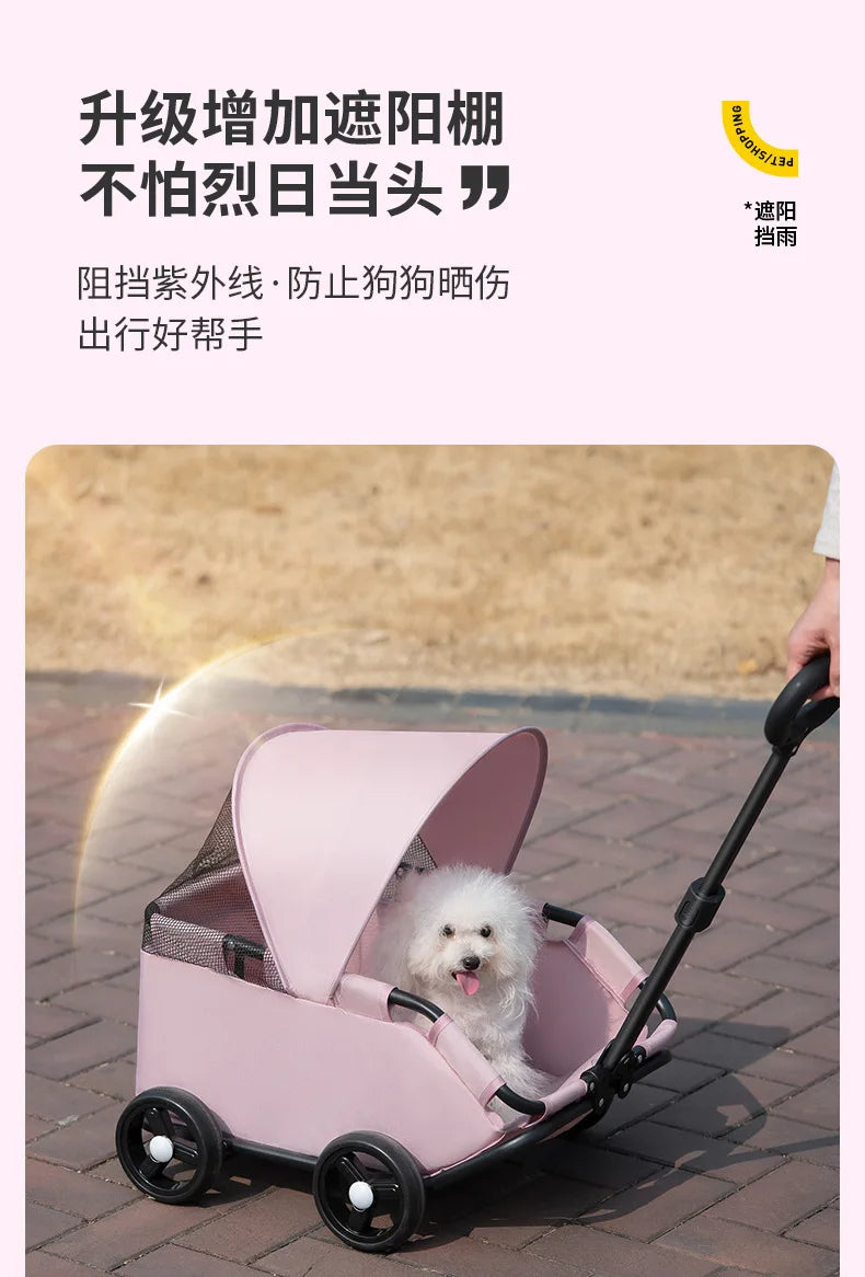 Small Pet Stroller for Dogs Cats Teddy Bears Outdoor Activities Lightweight and Foldable Car Accessories