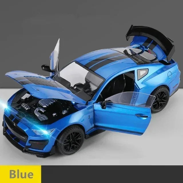 Ford Mustang Shelby GT500 Large Size  Alloy Sports 1:18 Car Model Diecasts Metal Racing Car Model Sound and Light Simulation