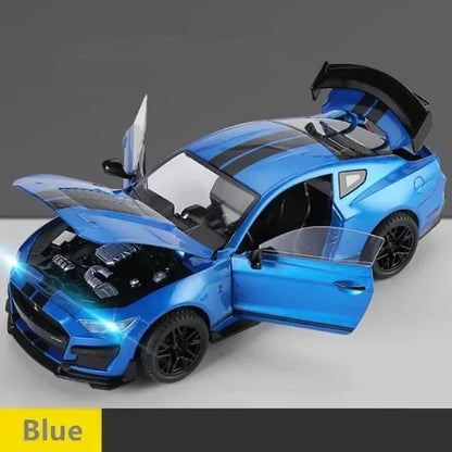 Ford Mustang Shelby GT500 Large Size  Alloy Sports 1:18 Car Model Diecasts Metal Racing Car Model Sound and Light Simulation
