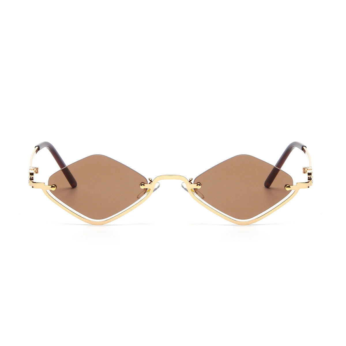 Small Frame Hexagon Sunglasses Women 2026 Luxury Brand Metal Rimless Rhombus Sun Glasses For Female Retro Polygon Eyewear UV400