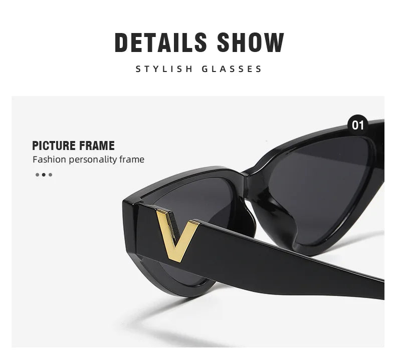 INS Cat Eye Sunglasses Women 2026 Fashion Triangle Vintage Sun Glasses Female Brand Designer Retro Glasses Shades Oculos De Sol