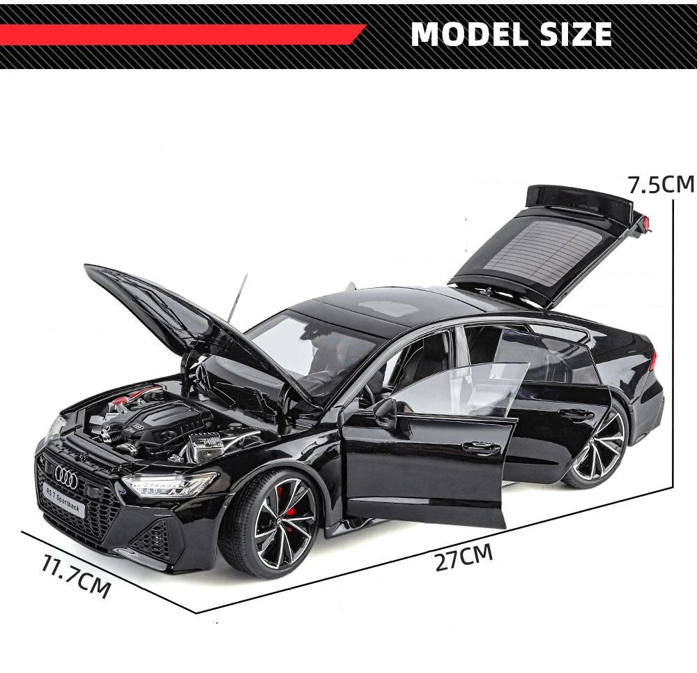 Key Remote Control Version 1:18 AUDI RS7 Alloy Sports Car Model Diecast Metal Racing Vehicle Car Model Sound Light Toy Gift