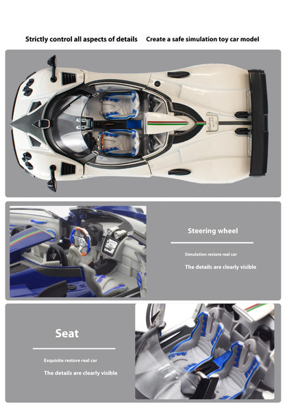 Simulated Super Sports 1:24 Car Zonda Alloy Car Model, Sound and Light Ornaments, Car Collection Toy Gift