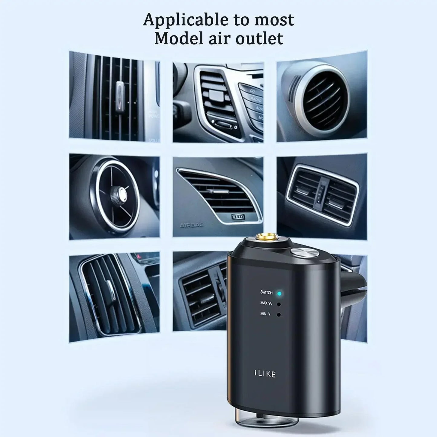 Electric Auto Air Diffuser Aroma Car Air Vent Humidifier Vent Perfume Car Clip Aromatherapy Kit Air Freshener Diffuser