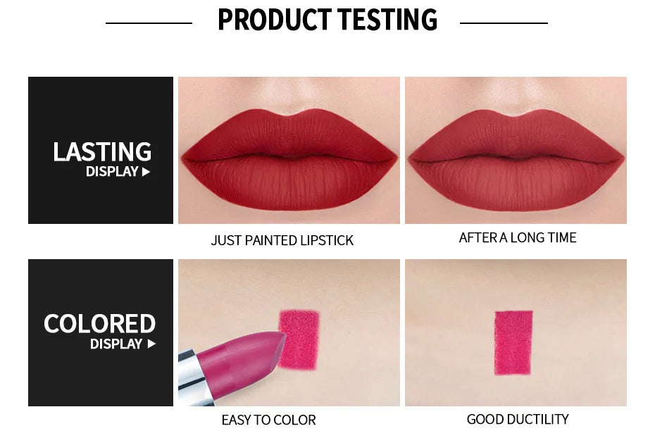 HANDAIYAN 12-color matte velvet lipstick long-lasting waterproof non-stick cup does not fall color lipstick lipstick