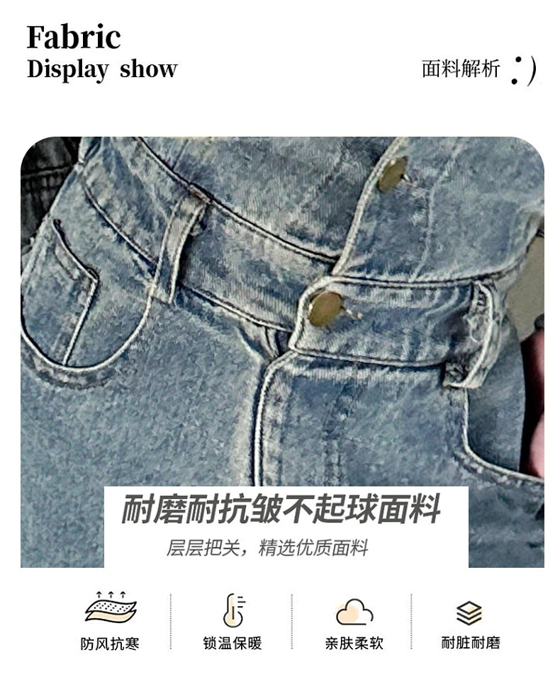2025 Spring teen Kids girl Denim Jumpsuits Long Sleeve Overalls Children Fashion Jeans Loose Trousers Korean junior Girls Outfit