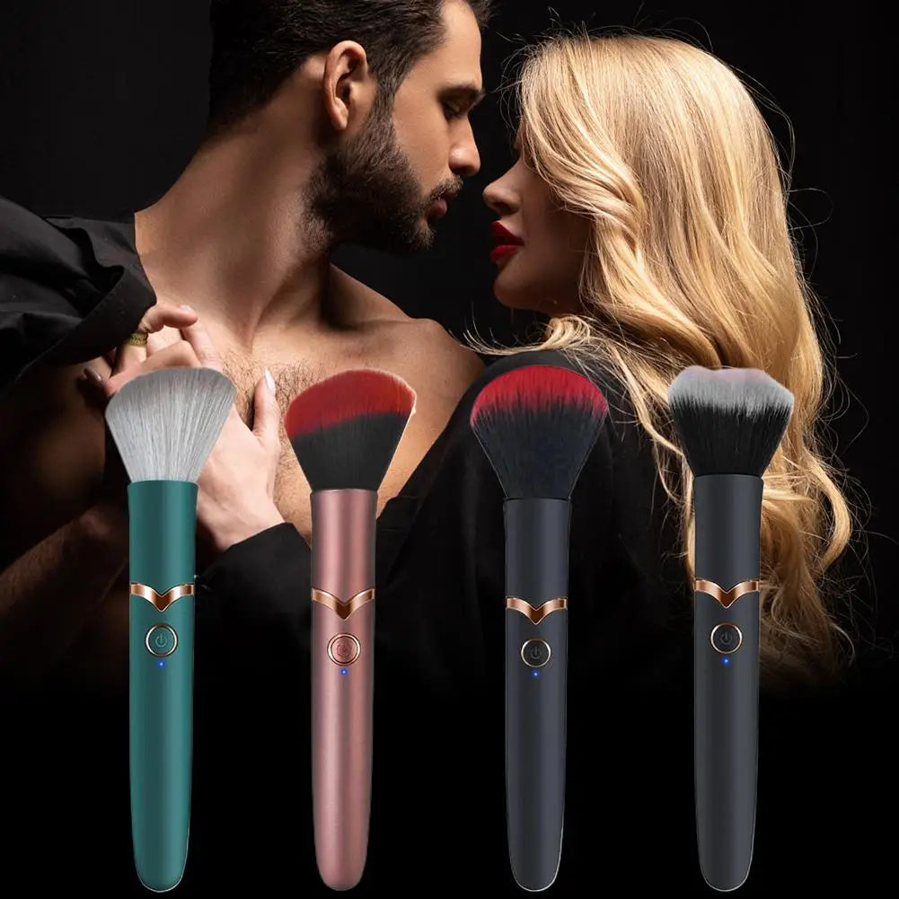 2 In 1 Electric Multi-Function Soft Fluffy Portable Foundation Brush Vibration Makeup Brush Rechargeable Detail Makeup Tools ﻿