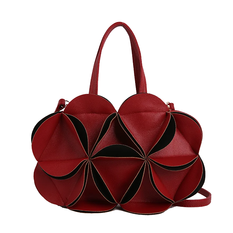 2026 High Quality Niche Bags Waterproof and Durable Design Sense Crossbody Bags PU Flowers Clock Shape Zipper Circular Bags