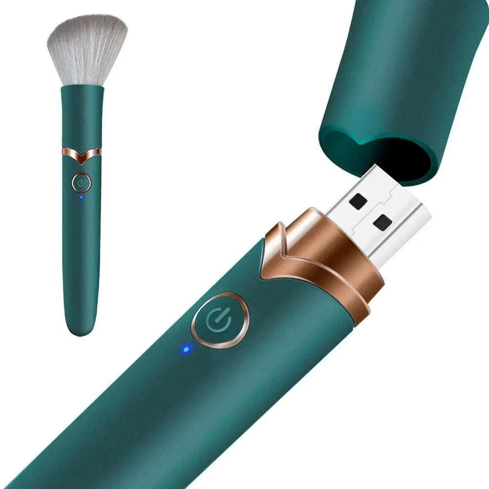 2 In 1 Electric Multi-Function Soft Fluffy Portable Foundation Brush Vibration Makeup Brush Rechargeable Detail Makeup Tools ﻿