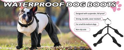 Best Anti-Slip Dog Shoes Pet Paw Protector Dog Rain Booties, Dirty-proof & Anti-fall Dog Outdoor Dog Suspender Sock Shoes