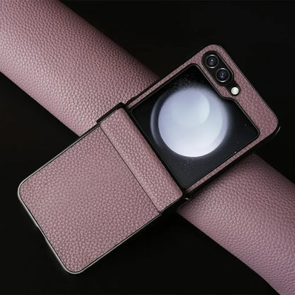 Luxury Hand Crafted Genuine Leather Case For Samsung Galaxy Z flip5 Phone Cover Galaxy Z Flip 3 flip4  Back Shell Coque Capa