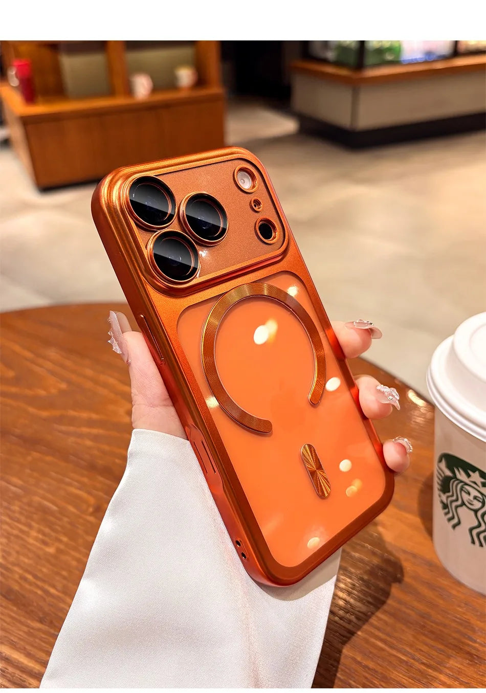 Luxury Matte for Magsafe Soft Plating Clear Case for iPhone 17 Pro Max 17Pro Magnetic Transparent Camera Protector Soft Cover