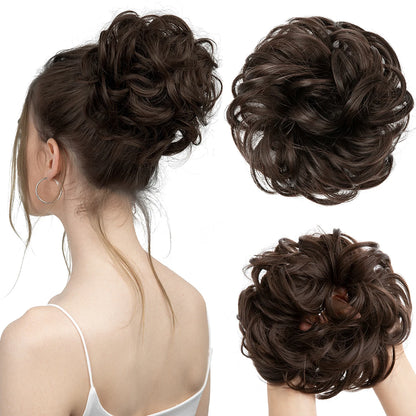 Synthetic Messy Hair Bun Extensions Big Curly Elastic Hair Scrunchies Hairpieces Chignon Donut Updo Hair Pieces for Women