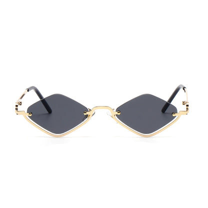 Small Frame Hexagon Sunglasses Women 2026 Luxury Brand Metal Rimless Rhombus Sun Glasses For Female Retro Polygon Eyewear UV400