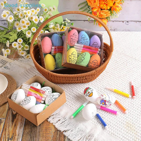 Cartoon Bunny Easter DIY Hand-Painted Eggs Kit - Children's Handmade Painting Gift Easter Decorative Artwork for Kids