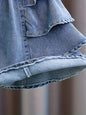 Girls Summer Pleated Frill Denim Shorts Fashionable Lightweight Beach Seaside Holiday Wear for Kids.Full elastic waistband