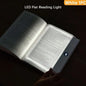 Book Light, Rechargeable Clear LED Flat Reading Light With & Timer, Dimmable Panel Plate Lamp Book Full Page Light For Reading In Bed At Night,Funny Gifts For Readers