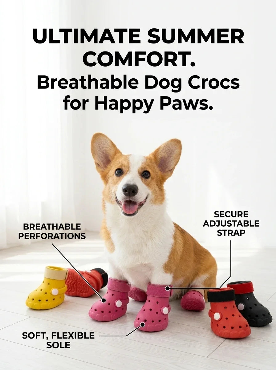 Summer Breathable Dog Sandals Soft Sole Outdoor Clogs All Season Pet Booties Small & Medium Dogs