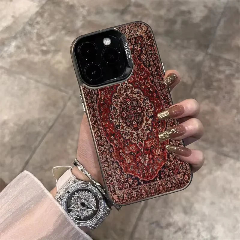 Phone Case For iPhone 17 16 15 13 11 12 14 Pro Max X XS XR se 2022 7 8 16 Plus Nordic Retro American Ethnic Patterns Back Cover