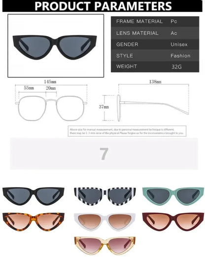 INS Cat Eye Sunglasses Women 2026 Fashion Triangle Vintage Sun Glasses Female Brand Designer Retro Glasses Shades Oculos De Sol