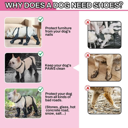 Best Anti-Slip Dog Shoes Pet Paw Protector Dog Rain Booties, Dirty-proof & Anti-fall Dog Outdoor Dog Suspender Sock Shoes