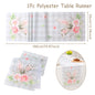 Easter Bunny Polyester Table Runner Happy Easter Decorations for Home Rabbit Butterfly Table Cloth Easter Party Supplies