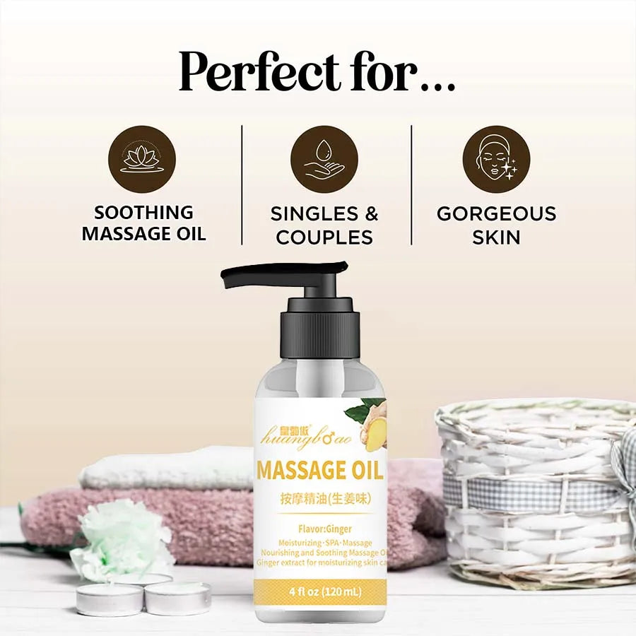 Ginger Massage Oil for Relaxing Muscles Massage Oil for Massage Body Oil for Skin Moisturizing for Men and Women 120ml