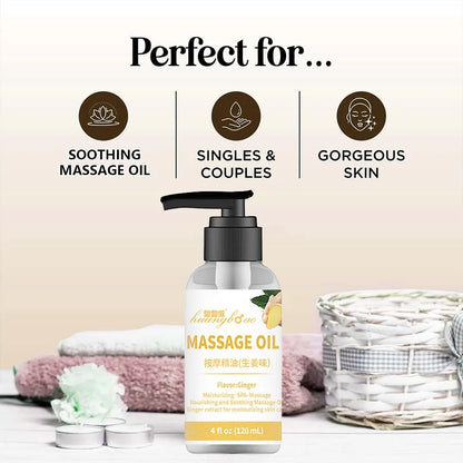 Ginger Massage Oil for Relaxing Muscles Massage Oil for Massage Body Oil for Skin Moisturizing for Men and Women 120ml