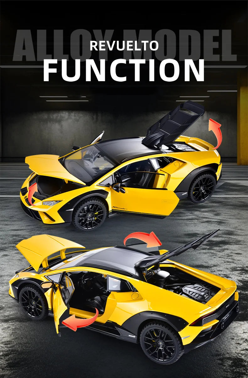 Lamborghini Huracan Sterrato 1:24 Alloy Scale Car Model Diecast Metal Vehicle Miniature Car Sound＆light Toy Car Gift