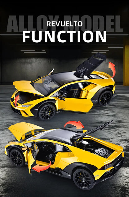 Lamborghini Huracan Sterrato 1:24 Alloy Scale Car Model Diecast Metal Vehicle Miniature Car Sound＆light Toy Car Gift