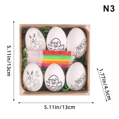 Cartoon Bunny Easter DIY Hand-Painted Eggs Kit - Children's Handmade Painting Gift Easter Decorative Artwork for Kids
