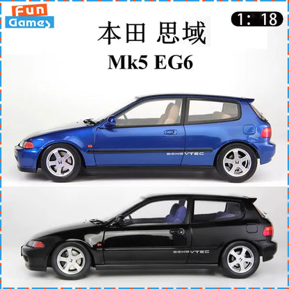 LCD 1/18 Car Model Honda Civic Mk5 EG6 Car Model Simulation Model Diecast Model Collect Ornaments Boy Custom Birthday Toy Gift