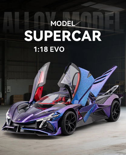 Apollo Project EVO Alloy Sports 1:18 Car Model Diecast Metal Concept Racing Car Vehicle Model Sound and Light Toy Gift