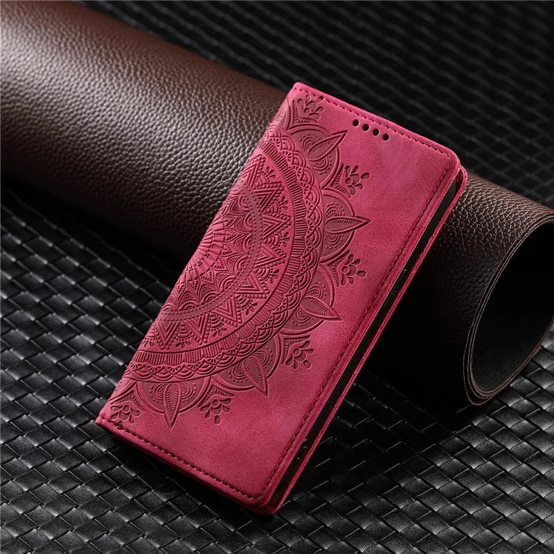 Wallet Luxury Phone Case For Xiaomi Redmi 9A 9C NFC Note 9S 9 Pro Max Redmi9 Power 9T Leather Magnetic Flip Cover Totems Coque