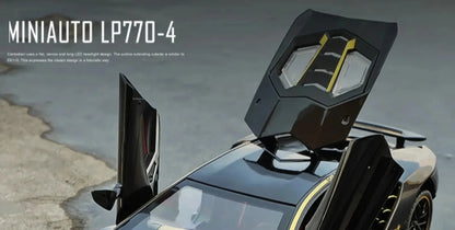 Lambor SCV12 LP770- 1:24  Car Model Alloy Diecast Sound Light Pull Back Doors Opened Vehicle Models Toy