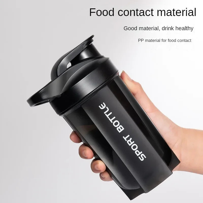 Portable Protein Powder Shaker Bottle Leak Proof Water Bottle For Gym Outdoor Fitness Training Sport Mixing Cup With Scale