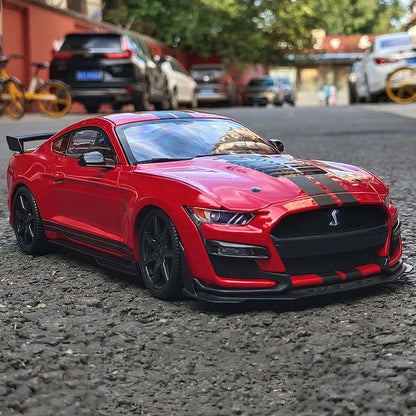 Ford Mustang Shelby GT500  1:18 Alloy Sports Car Model Diecast Metal Racing Car Vehicles Model Sound and Light Toy Gift