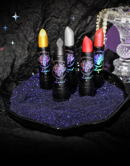 Glitter Lipstick Waterproof Long Lasting Diamond Pearlescent Metallic Lipstick Black Lipgloss Women Lips Makeup Cosmetic  - 6Colors