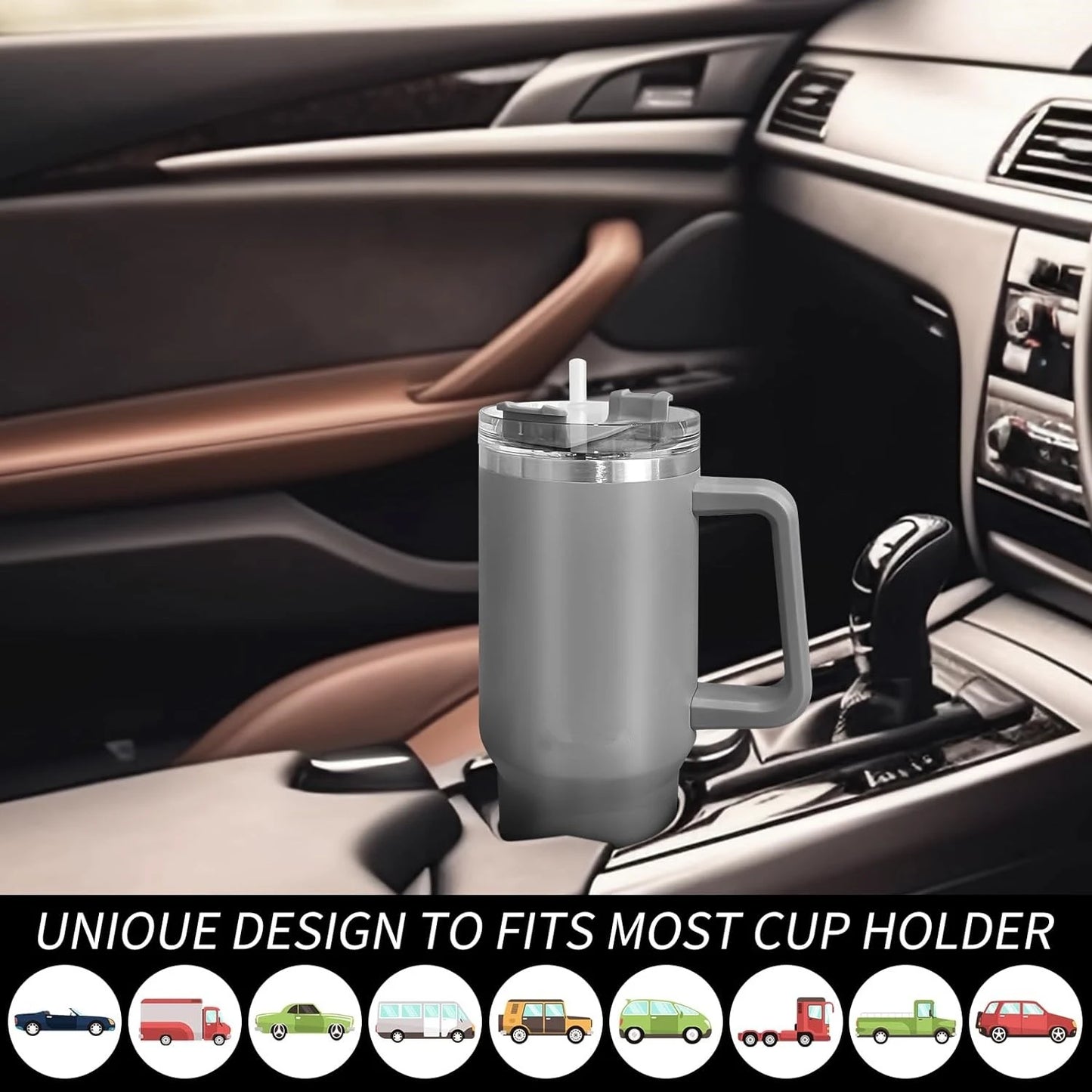 LMETJMA 40oz Mug With Lid and Straw Stainless Steel Vacuum Mug Tumbler Keep Cold and Hot Leak Proof Travel Coffee Mug JT999