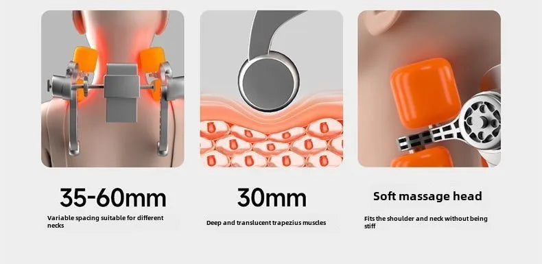 5 Vibrations Waist Hips Electric Back Massager Cervical Massage Chair Seat Cushion for Body Shiatsu Heated Kneading Relaxarion