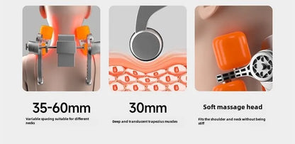 5 Vibrations Waist Hips Electric Back Massager Cervical Massage Chair Seat Cushion for Body Shiatsu Heated Kneading Relaxarion