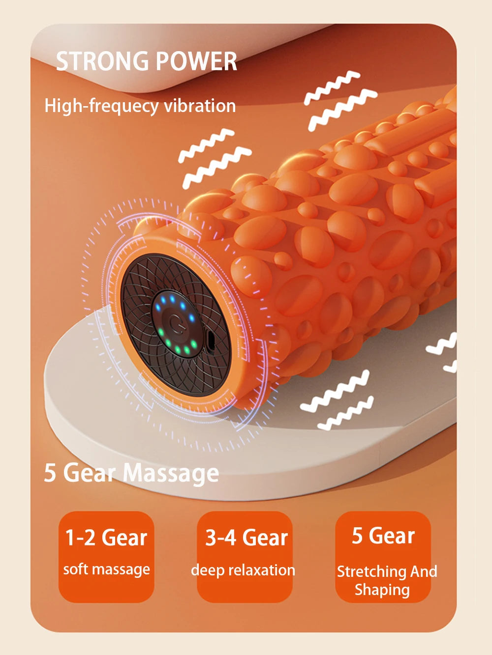 Rechargeable 5 Gears Vibrating Massage Ball Portable Peanut Massager Vibrating Foam Roller For Fitness Mobility Yoga Relaxation