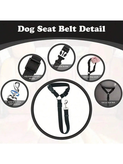 Pet Car Seat Adjustable (40-70cm)Belt Dog Cat Safety Harness Leash with Flower Decor for Dogs Travel Collar Pet Accessories