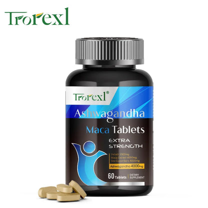 Ashwagandha Capsules Men's Test Booster - Stamina, Endurance, & Strength - 60 Caplets