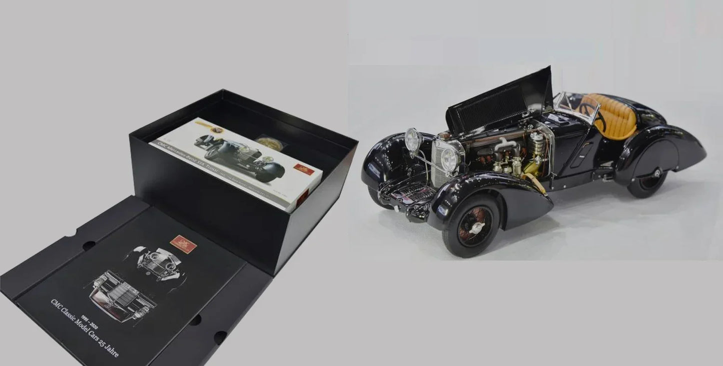 CMC 1:18 SSK The Black Prince 1934 25th Anniversary Simulation Limited Edition All Open Alloy Metal Static Car Model Toy Gift