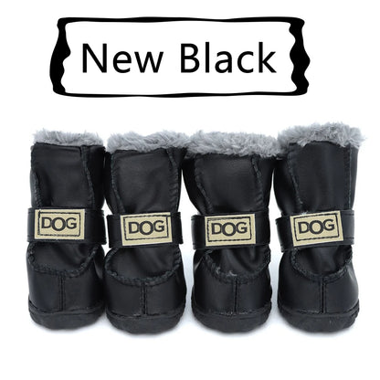 Winter Pet Dog Shoes Warm Snow Boots Waterproof Fur 4Pcs/Set Small Dogs Cotton Non Slip XS For ChiHuaHua Pug Pet Product PETASIA