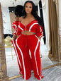 Doyerl Striped Casual Two Piece Set Woman Tracksuit Sports Joggers Zip Long Sleeve Jacket and Sweatpants Matching Sets Outfits